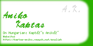 aniko kaptas business card